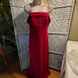 Formal Womens Red Dress Spaghetti Straps Size 10 Lined Polyester
